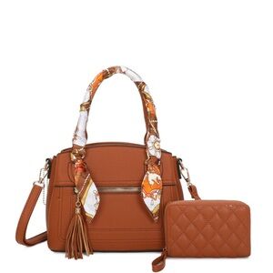 Vegan Leather NEW!! ♥️ Tan Fashion Satchel Bag with wallet. *Poshmark